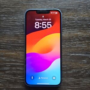 phone 13 blue.128gb.Unlocked. 93% Battery health.